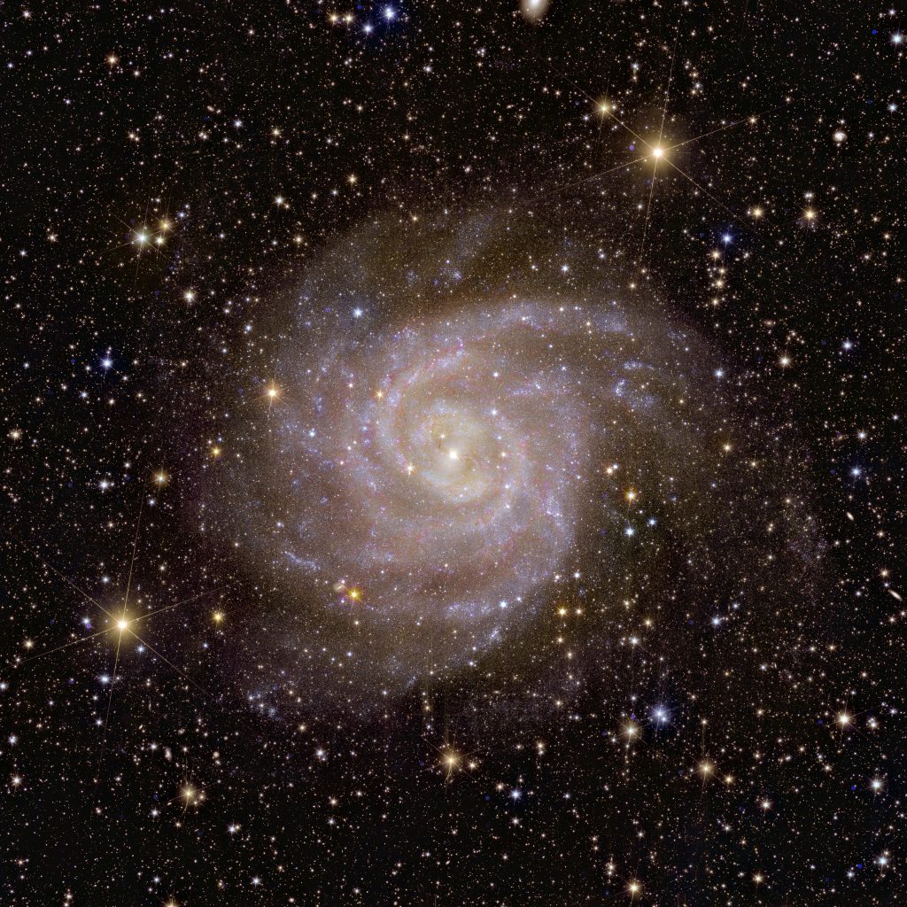 Fotografia di IC 342, una galassia debolmente barrata molto simile alla Via Lattea, e praticamente invisibile perché nascosta dalle polveri galattiche.