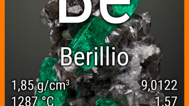 Scheda elemento con le proprietà del berillio