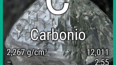 Scheda elemento con le proprietà del carbonio